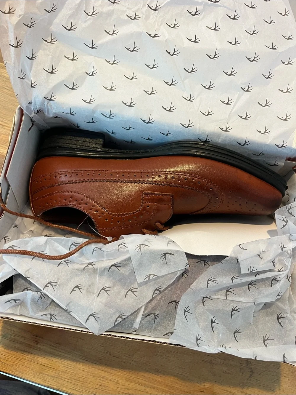 Deer Stags Boys Brown Wingtip Dress Shoes